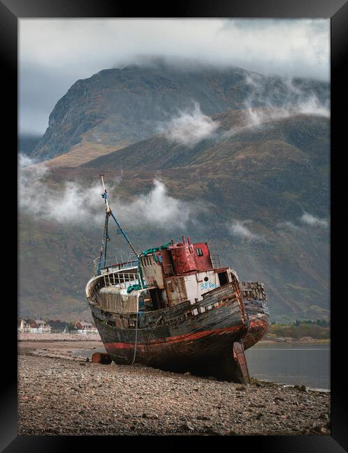 Corpach Shipwreck Framed Print by Dave Bowman