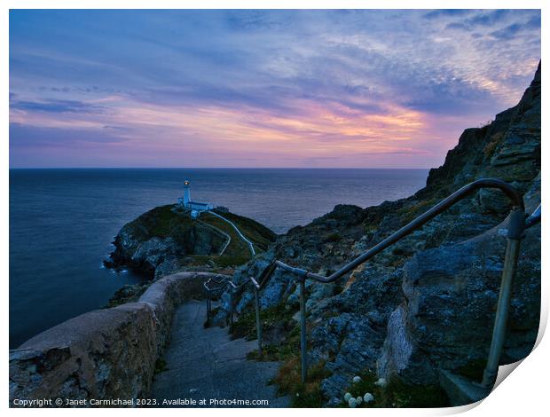 The Steps to South Stack Print by Janet Carmichael
