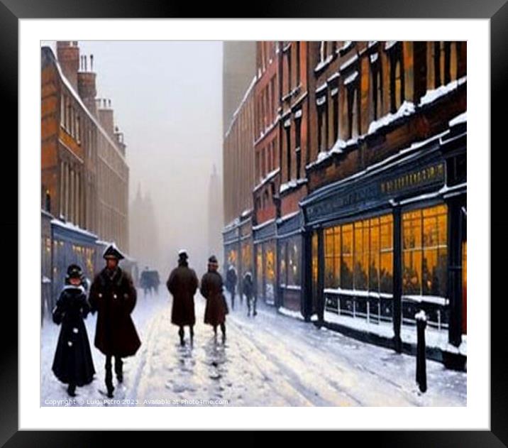 "Enigmatic Victorian Cityscape" Framed Mounted Print by Luigi Petro