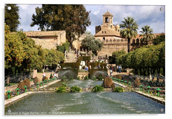 Gardens in Alcázar de los Reyes Cristianos Acrylic by Roger Mechan