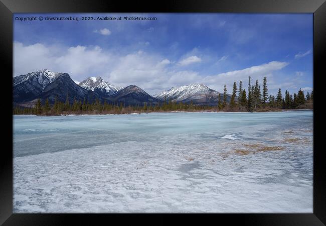 Serene Winter Wonderland on the Athabasca River Framed Print by rawshutterbug 