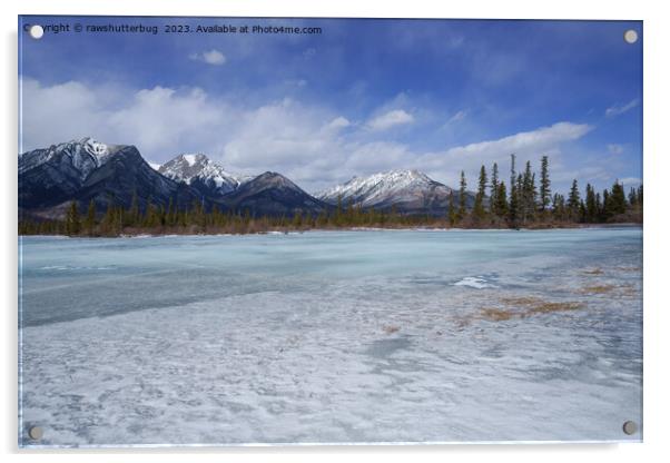 Serene Winter Wonderland on the Athabasca River Acrylic by rawshutterbug 
