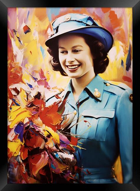 Queen Elizabeth II Framed Print by CC Designs