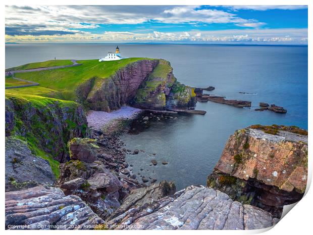 Stoer Lighthouse Sutherland Scottish Highlands Print by OBT imaging