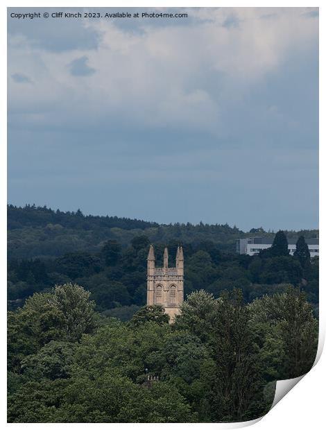 Magdalen Tower oxford Print by Cliff Kinch