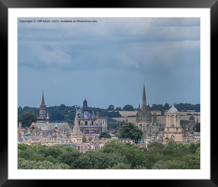 Oxfords dreaming spires Framed Mounted Print by Cliff Kinch