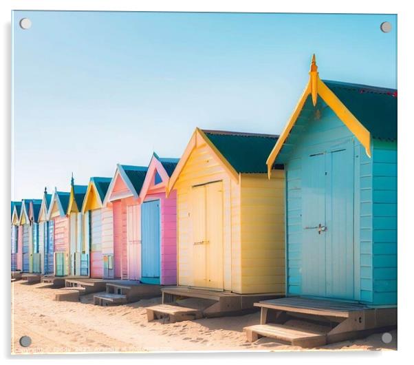 Beach huts along an English coast  Acrylic by Paddy 
