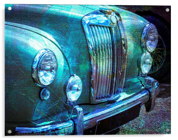 Bonnet of an old car Acrylic by Joy Walker