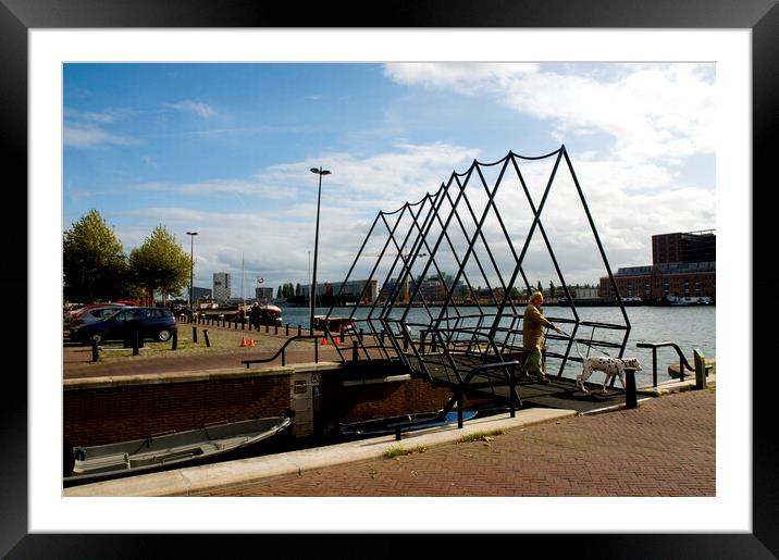 Bridge in Java Eiland, Amsterdam, Holland, Netherlands Framed Mounted Print by Fabrizio Troiani
