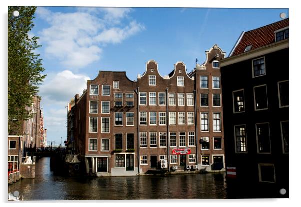 Oudezijds Voorburgwal, Amsterdam, Holland, Netherlands Acrylic by Fabrizio Troiani