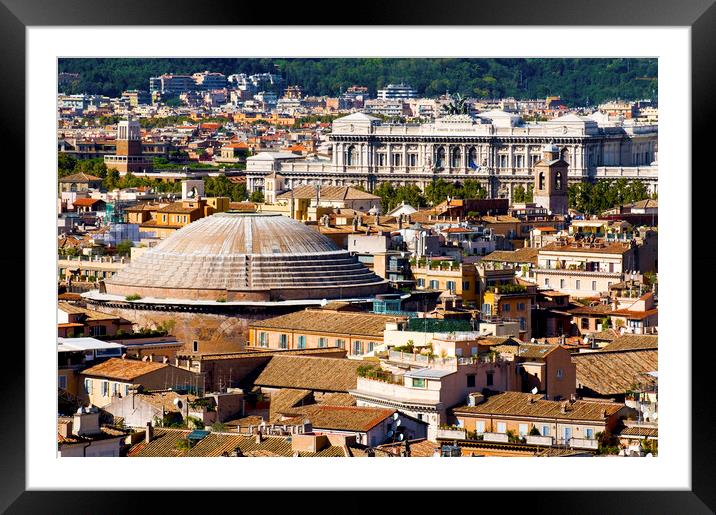 View of Rome's rooftops taken from the Vittoriano's panoramic vi Framed Mounted Print by Fabrizio Troiani