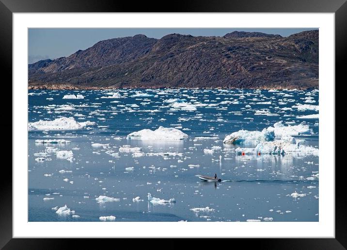 Ice Flows from Greenland's Ice Sheet  Framed Mounted Print by Martyn Arnold