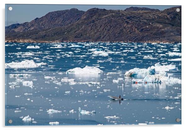 Ice Flows from Greenland's Ice Sheet  Acrylic by Martyn Arnold