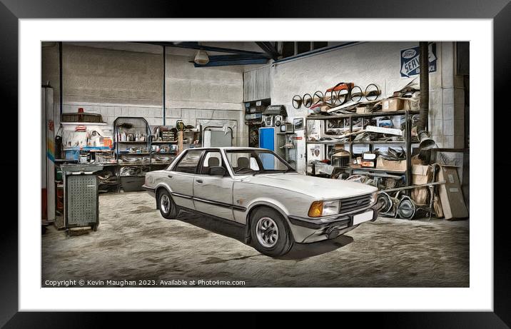 "Retro Elegance: Revitalized Ford Cortina" Framed Mounted Print by Kevin Maughan