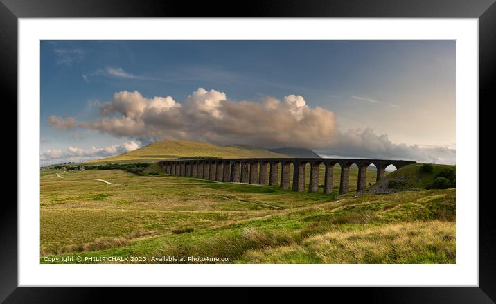 Ribblehead viaduct panorama  907 Framed Mounted Print by PHILIP CHALK