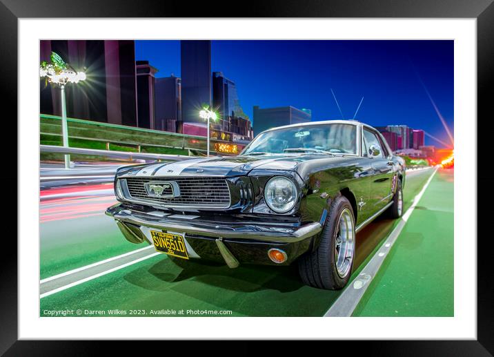 1966 Ford Mustang Black Framed Mounted Print by Darren Wilkes