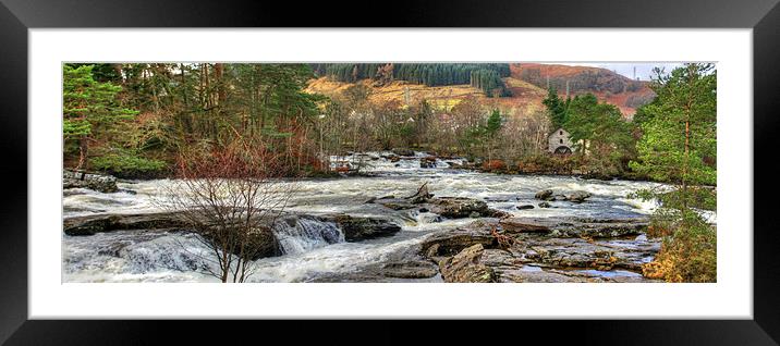 Dochart Falls Panorama Framed Mounted Print by Tom Gomez