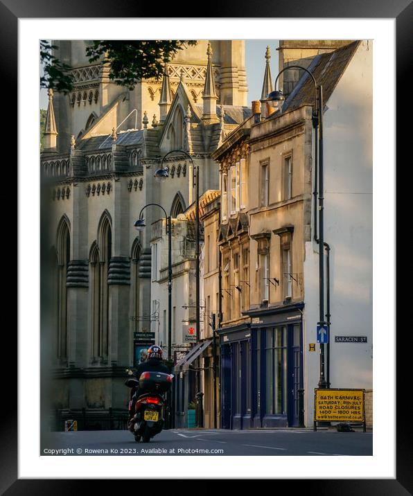 Morning view of Walcot Street, Bath Framed Mounted Print by Rowena Ko