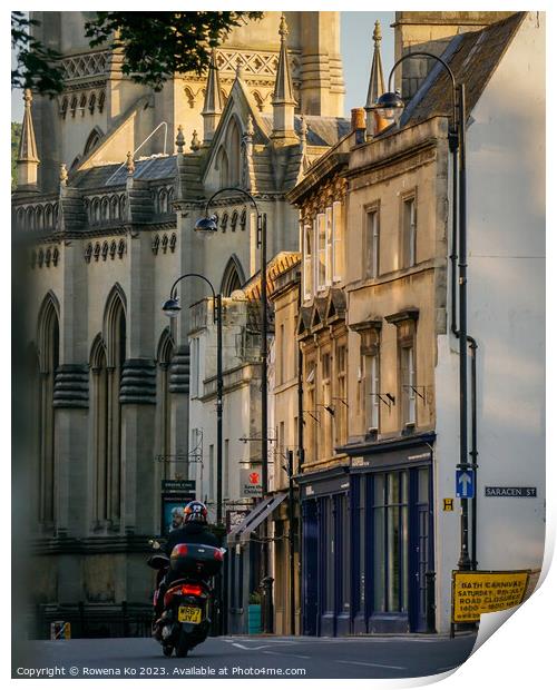 Morning view of Walcot Street, Bath Print by Rowena Ko