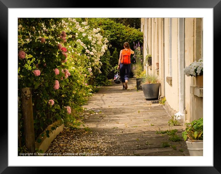 Lyndhurst Terrace, Bath in blooming summer.  Framed Mounted Print by Rowena Ko