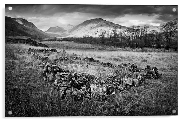 Ruin, Glen Gour Acrylic by Gary Eason