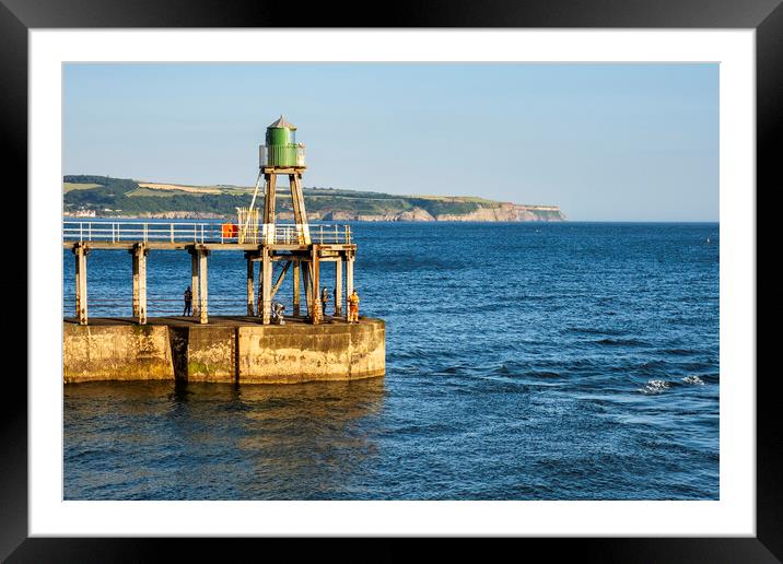 Whitby Pier Fishing, Yorkshire Coast Framed Mounted Print by Tim Hill