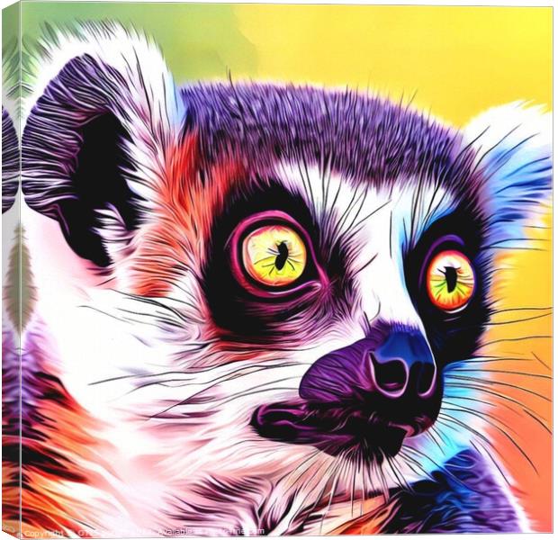 Ring-tailed lemur 2 Canvas Print by OTIS PORRITT