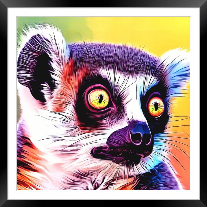 Ring-tailed lemur 2 Framed Mounted Print by OTIS PORRITT