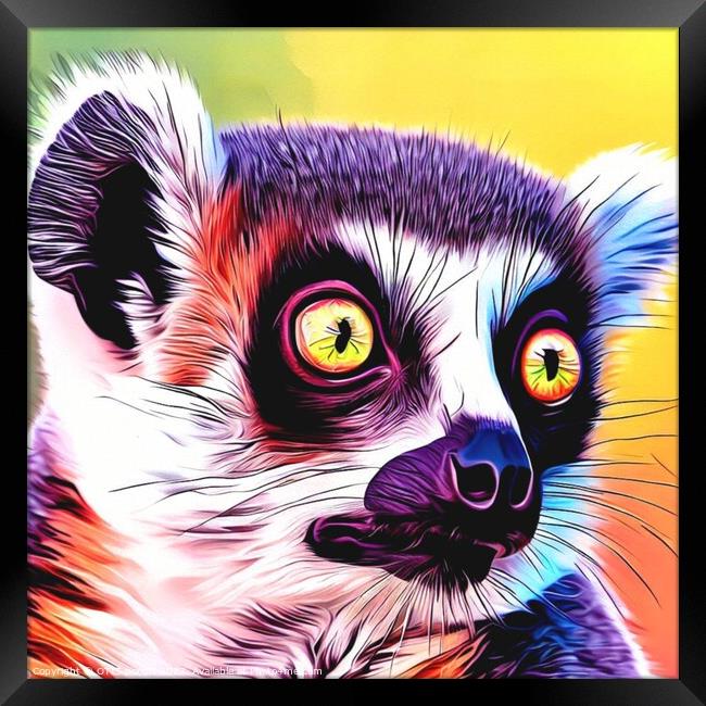 Ring-tailed lemur 2 Framed Print by OTIS PORRITT