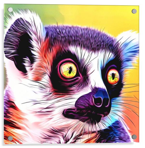 Ring-tailed lemur 2 Acrylic by OTIS PORRITT