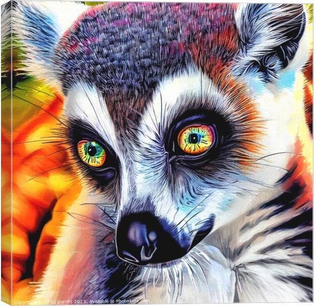 Ring-tailed lemur 3 Canvas Print by OTIS PORRITT