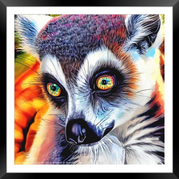 Ring-tailed lemur 3 Framed Mounted Print by OTIS PORRITT