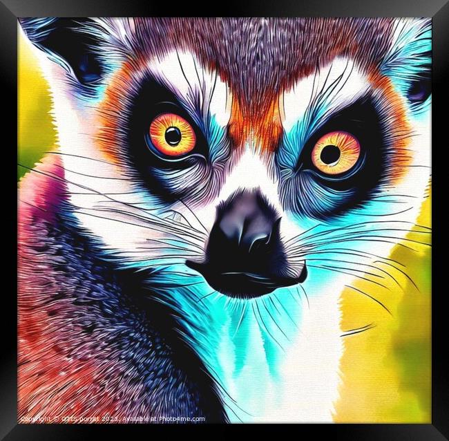 Ring-tailed lemur 4 Framed Print by OTIS PORRITT