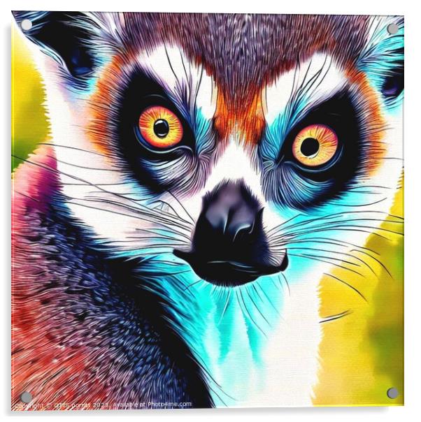 Ring-tailed lemur 4 Acrylic by OTIS PORRITT
