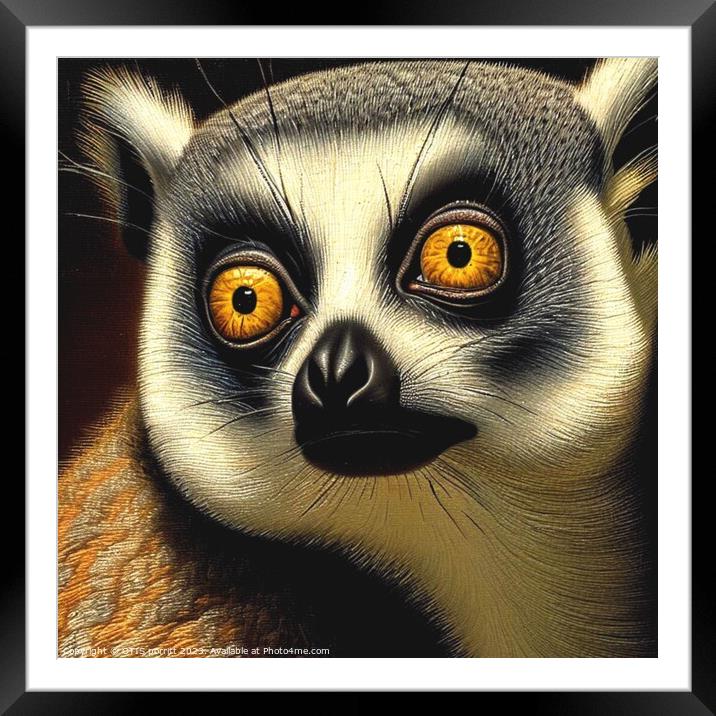 Ring-tailed lemur 5 Framed Mounted Print by OTIS PORRITT