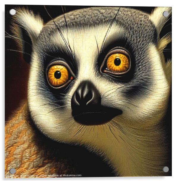 Ring-tailed lemur 5 Acrylic by OTIS PORRITT