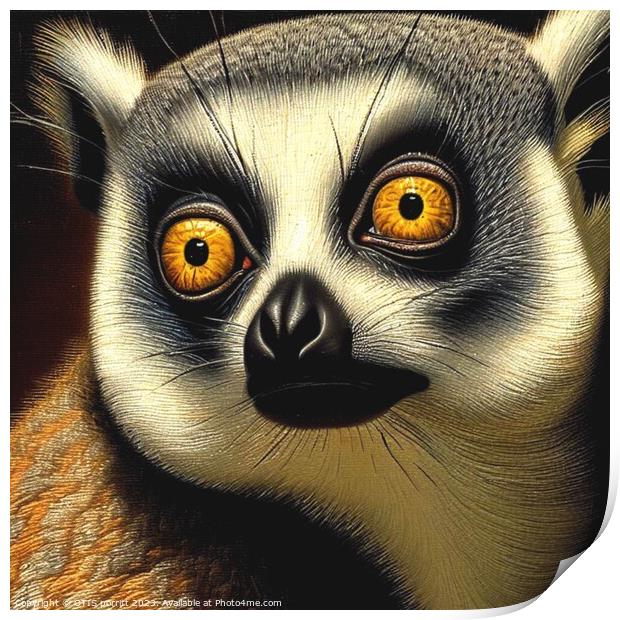 Ring-tailed lemur 5 Print by OTIS PORRITT
