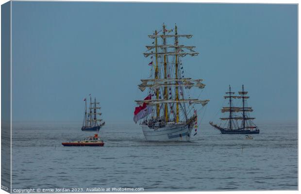 Tall Ships off Hartlepool in July 2023 Canvas Print by Ernie Jordan