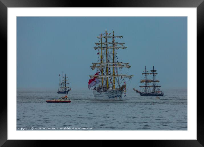 Tall Ships off Hartlepool in July 2023 Framed Mounted Print by Ernie Jordan