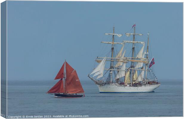 Tall Ships off Hartlepool in July 2023 Canvas Print by Ernie Jordan