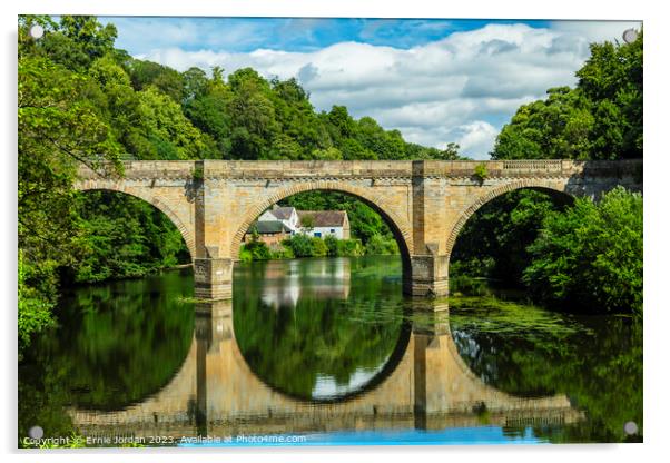 Prebends Bridge, Durham Acrylic by Ernie Jordan