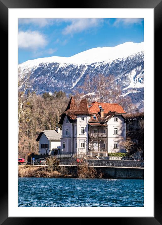 Slovenia's Ancient Bled Castle: A Snow-Clad Specta Framed Mounted Print by Holly Burgess