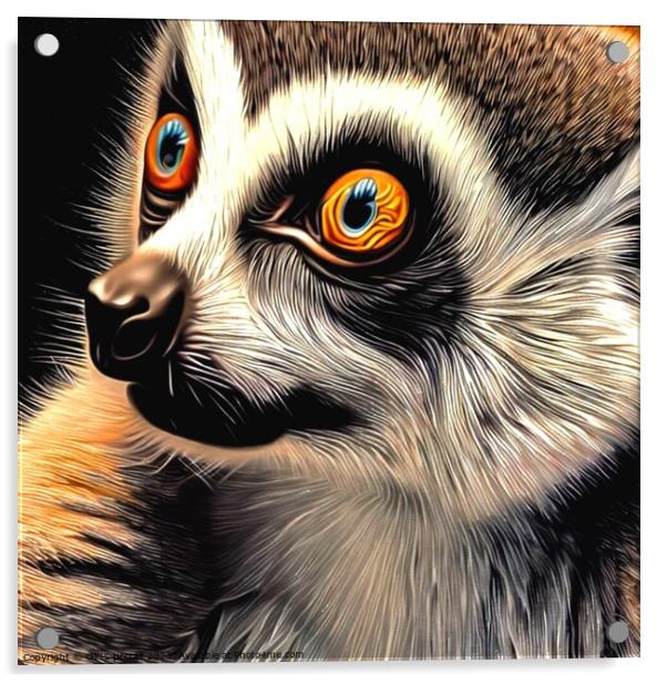Ring-tailed lemur 6 Acrylic by OTIS PORRITT