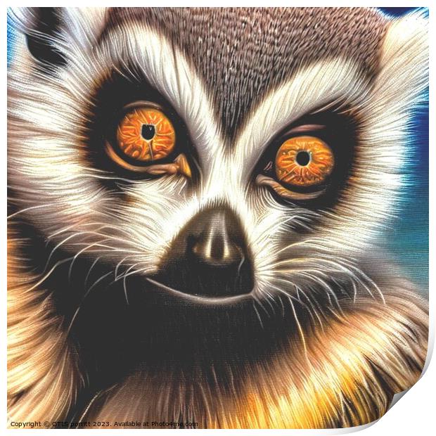 Ring-tailed lemur 8 Print by OTIS PORRITT