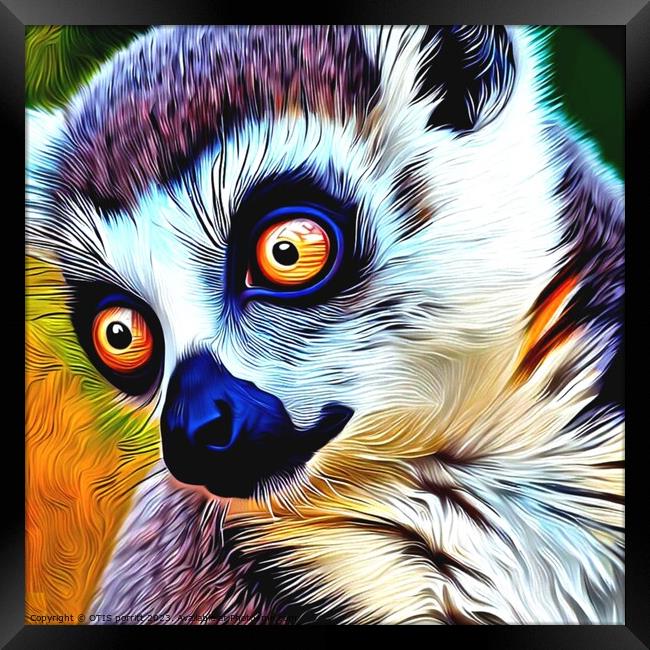 Ring-tailed lemur 9 Framed Print by OTIS PORRITT
