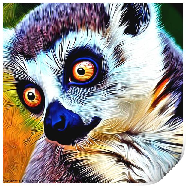 Ring-tailed lemur 9 Print by OTIS PORRITT