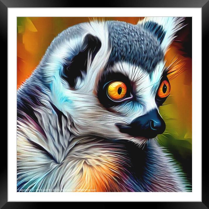 Ring-tailed lemur 10 Framed Mounted Print by OTIS PORRITT