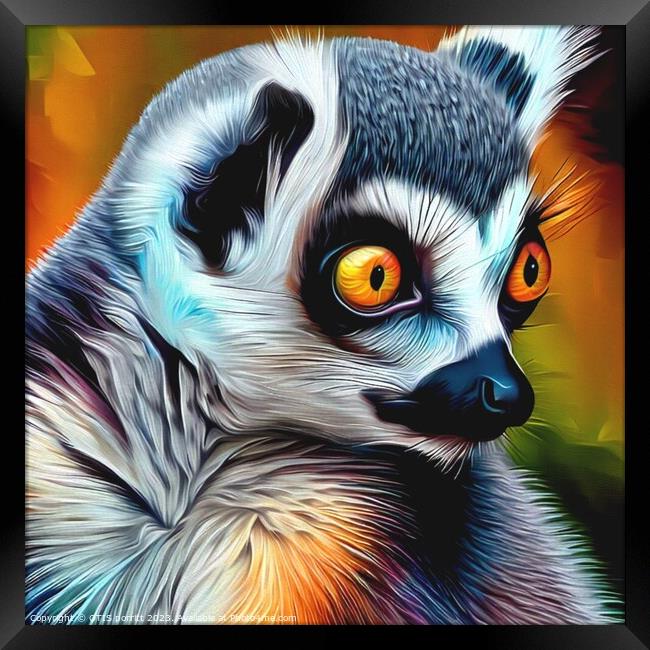 Ring-tailed lemur 10 Framed Print by OTIS PORRITT