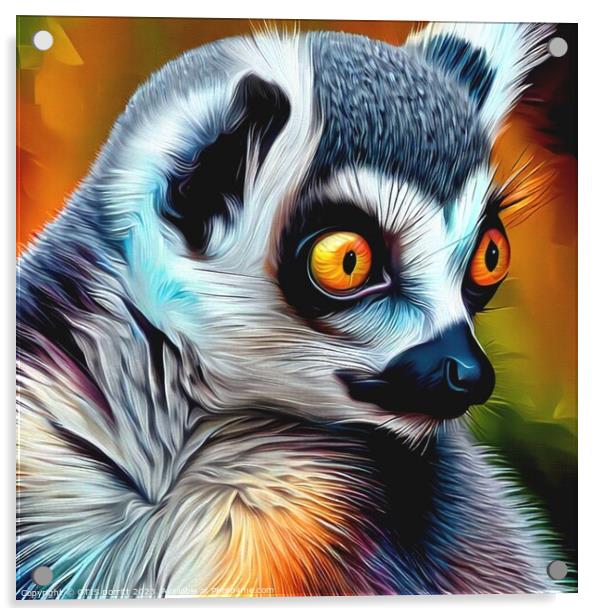 Ring-tailed lemur 10 Acrylic by OTIS PORRITT