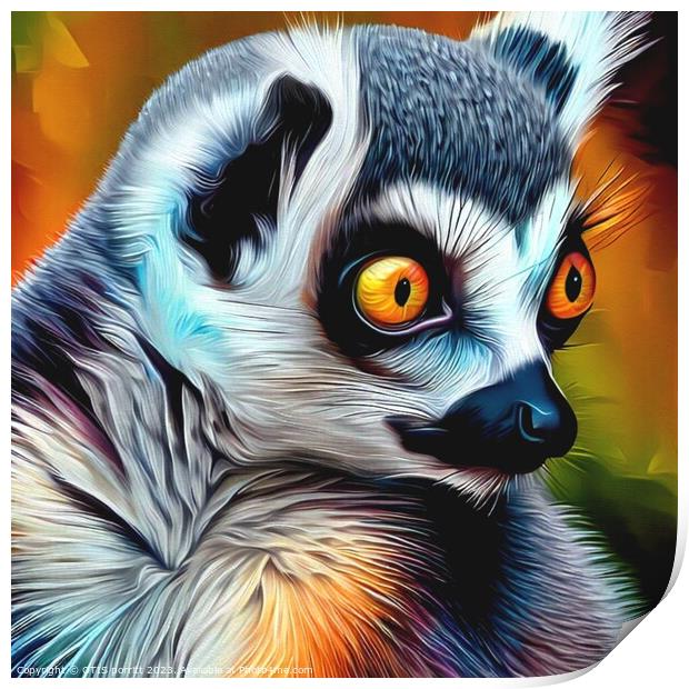 Ring-tailed lemur 10 Print by OTIS PORRITT